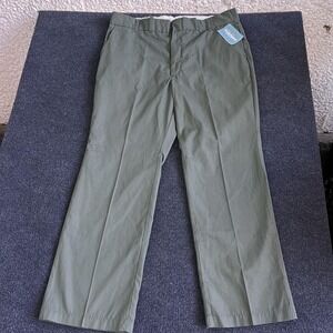 Big Mac Pants Mens 38x30 Green Work Chino Straight Leg Scotchgard Stain Release